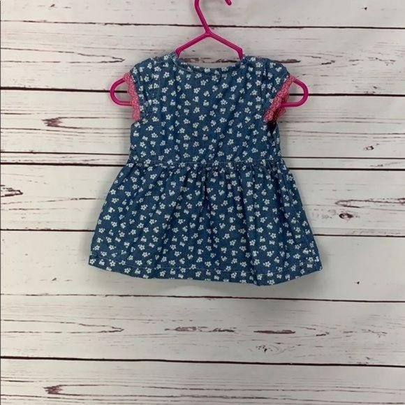 Duck Duck Goose Girls Blue And Pink Trim Butterfly Dress 12 Months - Picture 2 of 8